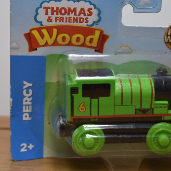Percy 6 Green Thomas & Friends Real Wood Railways Wooden Engine Train 2018 New - Picture 3 of 9